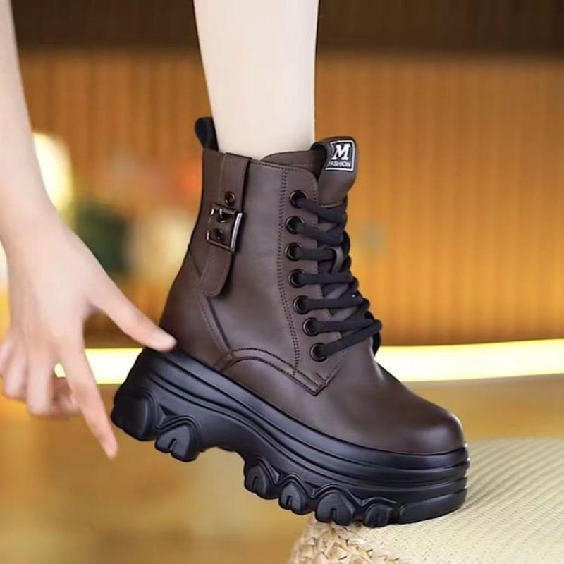 

Женские туфли на высоком каблуке - Новые модные ботильоны с ретро-дизайном с подкладкой - Короткие ботинки 35 коричневый