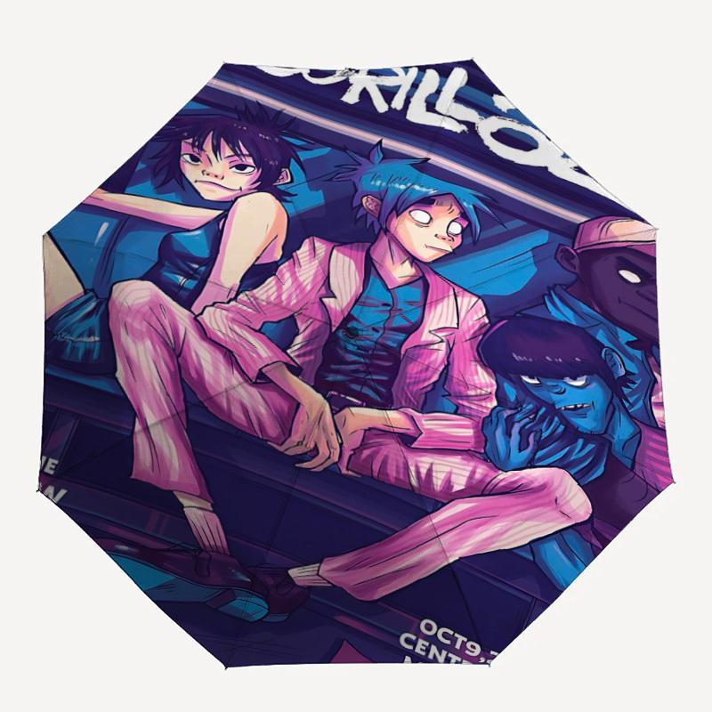 

1PC Gorillaz Concert Automatic Open/Close, 8-Rib Durable Frame Compact Travel Umbrella for Men & Women 044