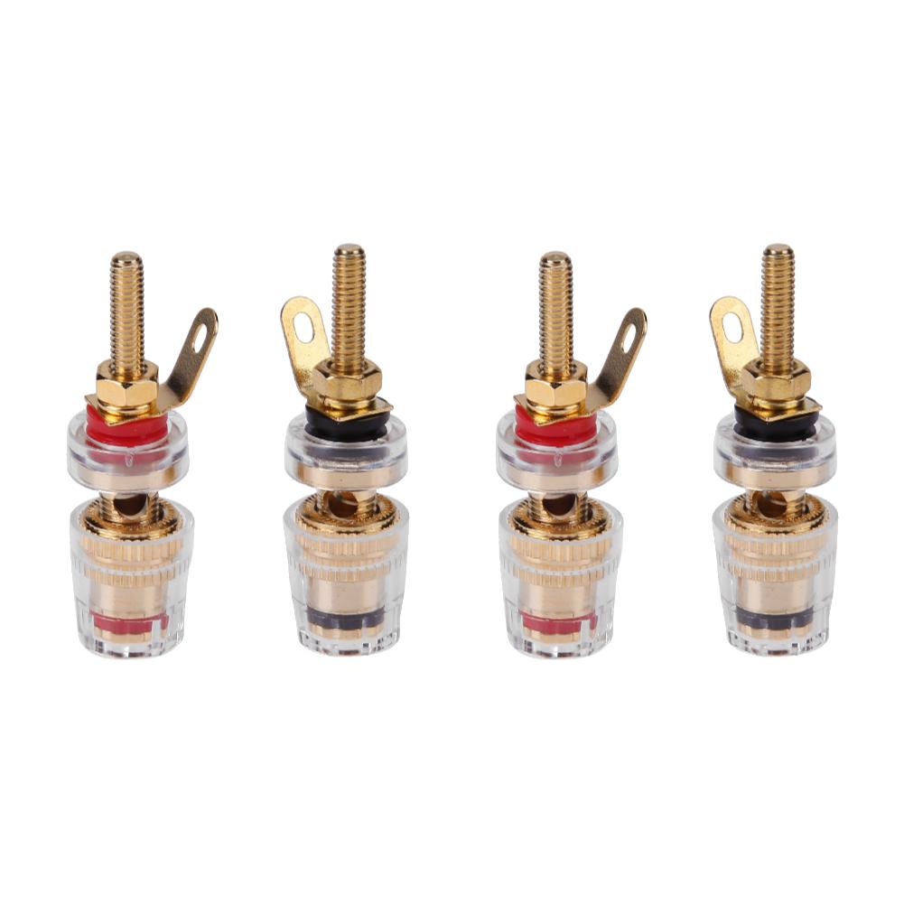 2-10pcs Brass 4MM Gold Plated Speaker Amplifier Terminal Binding Post Nut Banana Plug Jack Socket Connector Long Thread Adapter