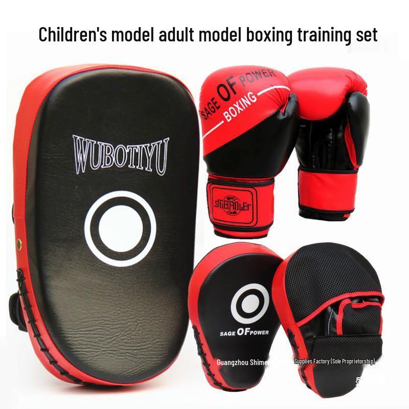 Unisex Training Boxing Set: Adult & Children's Gloves, Sanda Foot & Hand Targets