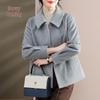 Elegant Lapel Wool Blend Coat for Middle-Aged Women