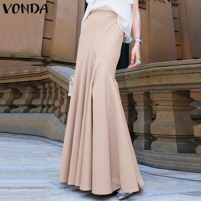 Women Elegant Zip-up Waist Casual Long Bodycon Fishtail Skirts