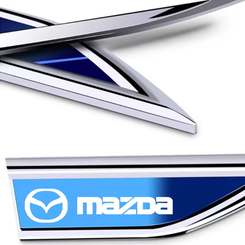 2 Adet Araba Yan Çamurluk Bıçak Sticker Amblem Rozet Çıkartmaları Mazda M3 M6 MP Skyactiv Axela Atenza Biante BT-50 CX-30 Aksesuarları için