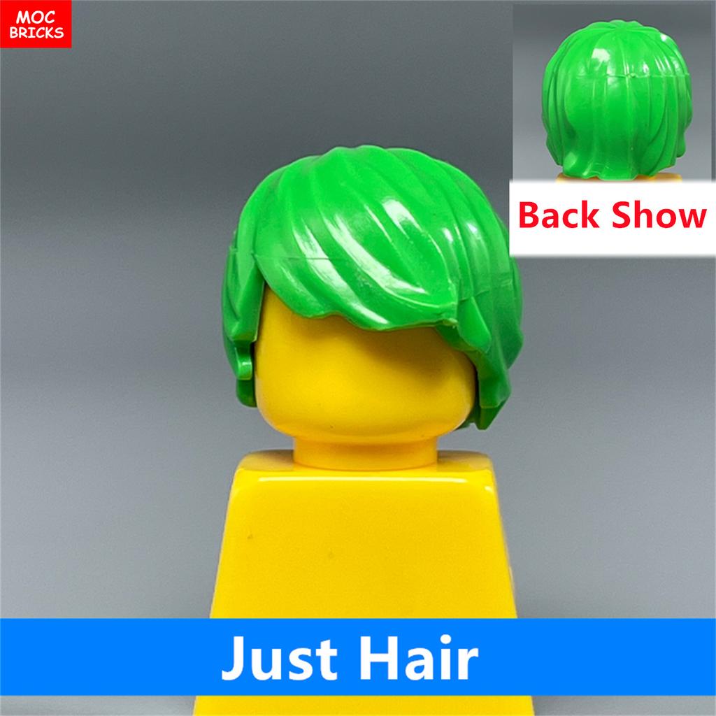 MOC Bricks 4cm Figure Body Wear Male Boy Fire Brown Hairs Assembled Building Blocks Educatinal Plastic Toys