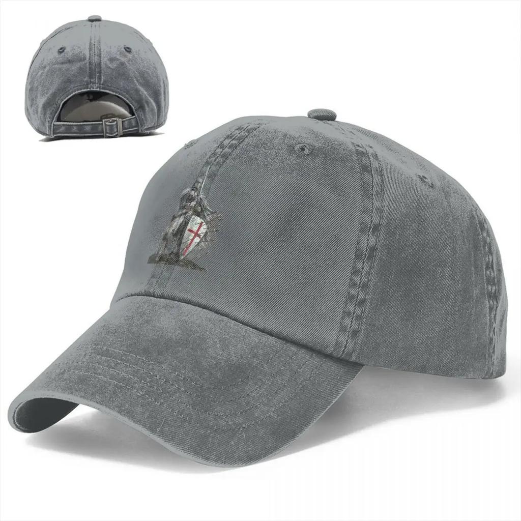 Tempelritter Schild Kreuz Schwert Ritter Baseballkappe Vintage Used Baumwolle Rüstung Helm Emblem Kappe Outdoor Hüte Kappe