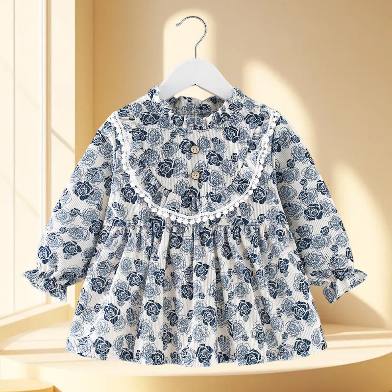 Waterproof & Stain-proof Baby Girl Coverall Bib - Reversible Autumn/Winter Protective Clothing