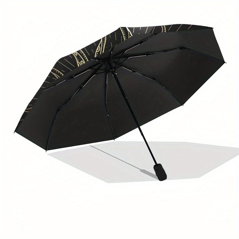 Goldener Oktopus Sonne - Einzigartiges Meeresdesign für jede Oberfläche!Regenschirm, Tragbarer 3-fach Regenschirm für Damen & Herren, Weihnachtsgeschenk ES97