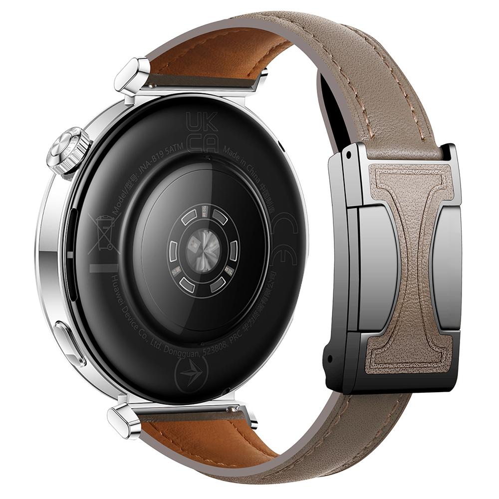 

20-мм Оригінальний Шкіряний Ремінець для Samsung Galaxy Watch7 44мм/40мм/Huawei Watch GT 3 42мм З Пласкою Текстурою Магнітний Ремінець для Годинника F