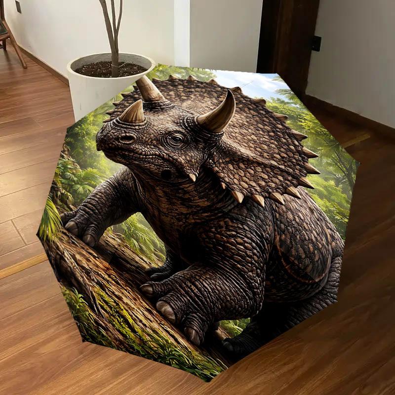 1PC Triceratops Jungle Umbrella-8-Rib Reinforced Portable Folding Travel Suitable for All Seasons Outdoor Daily Use -J0324