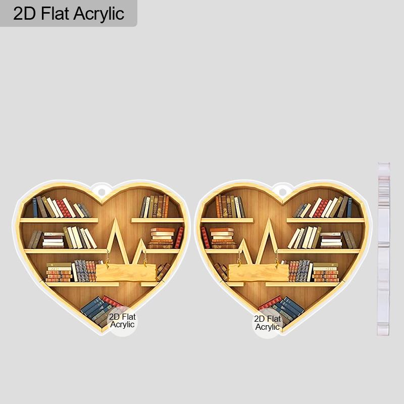 2D Flat Bookshelf Dangle Earrings, Lightweight Acrylic Material,Ideal for Women, Perfect As Party Gifts, Jewelry, and Teacher's Day Gifts.