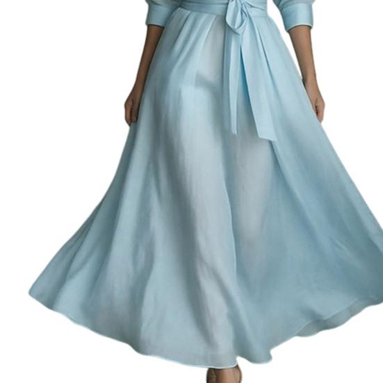 Damen Maxikleid Hemdkleid, Halbsärmel Revers V-Ausschnitt Langes Kleid, Lässiges A-Linie Lockeres Schwingkleid mit Taschen