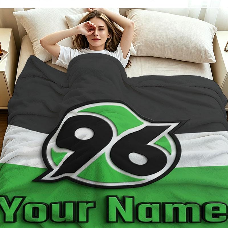 1PC Hannover 96 Custom Name Patterned Flannel Blanket Suitable For All Seasons for Home Decor Warmth and Comfort Gifts Holiday Present