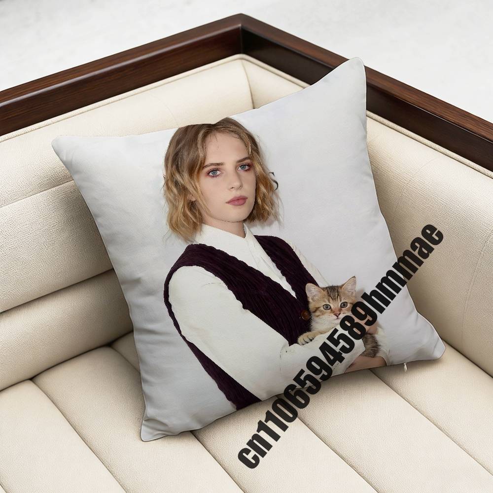 For Maya Hawke Cat Throw Pillow Case Sham xcm Decoration Square Chair Pillowcase Pad Cover