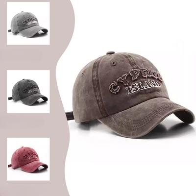 Retro Old Dad Hat Washed Cotton Patch Embroidered Soft Top Baseball Hat