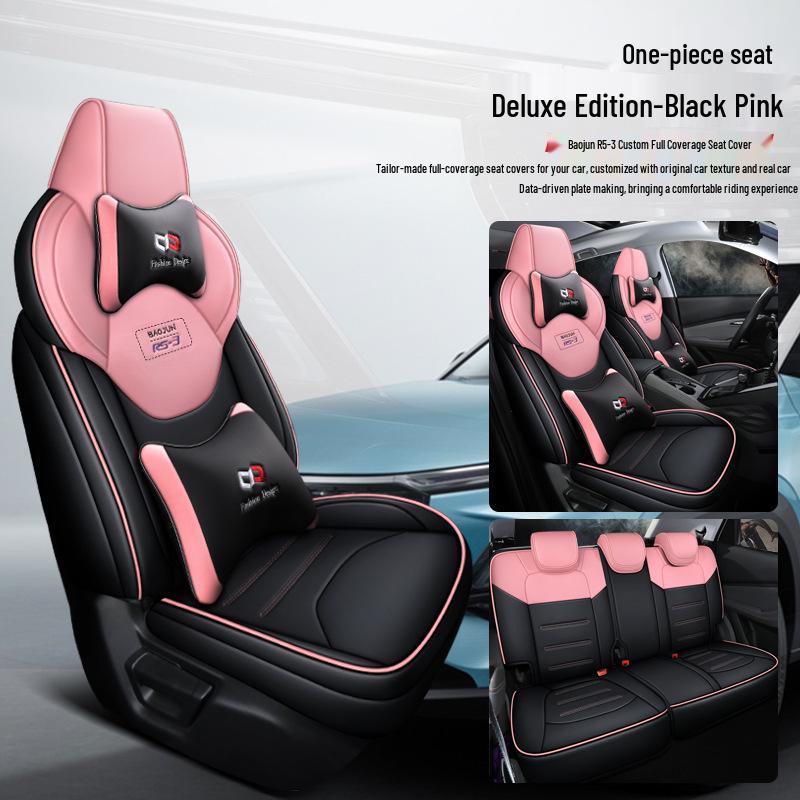 QQG Maßgefertigter Sportsitzbezug aus Leder für Baojun RS-3: Ganzjahres-Kissenpolster