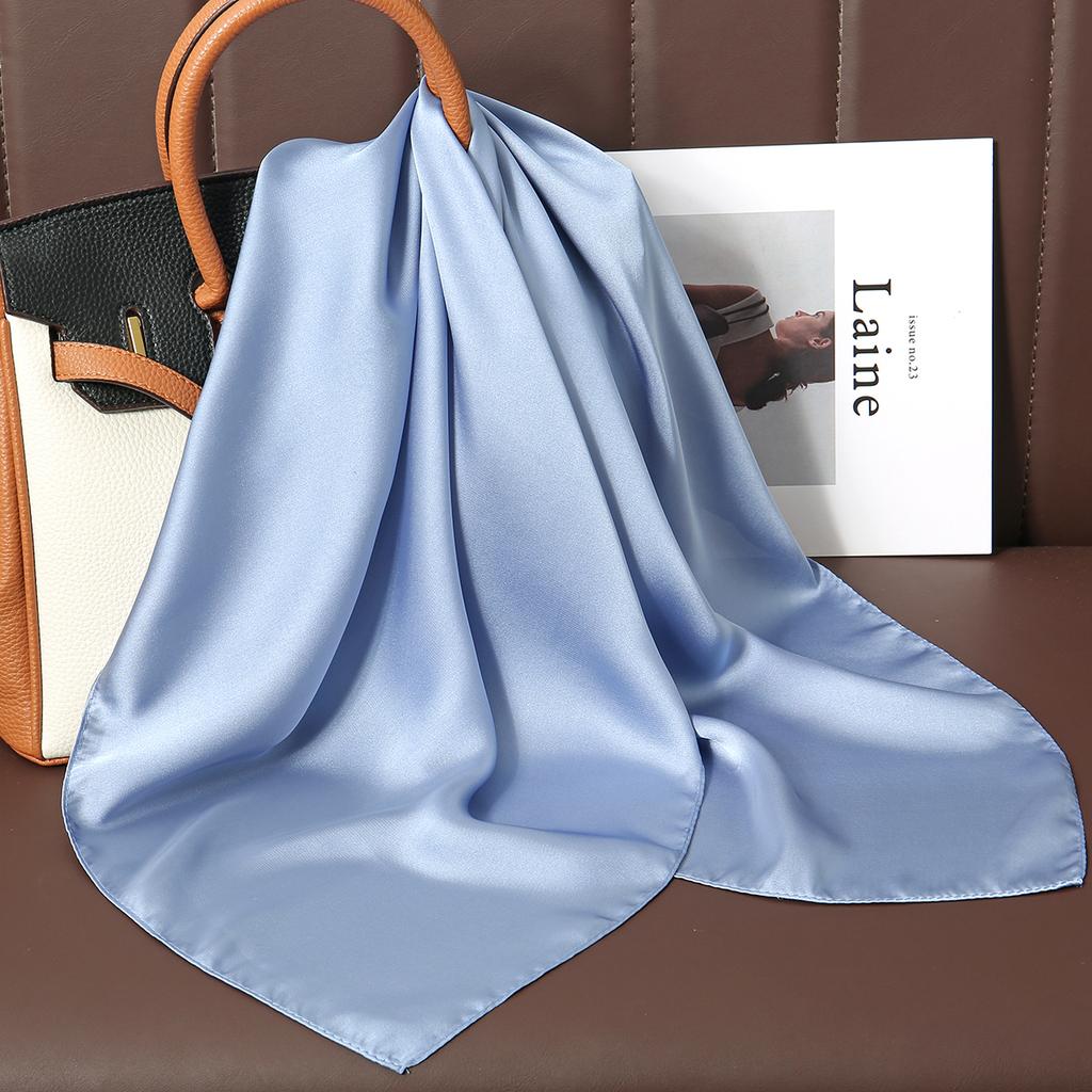Luxury Silk feeling Scarf Women Satin Solid color Hijab RUNMEI Scarves Muslim Pareo Bandana Female Shawl Wrap Headband Foulard