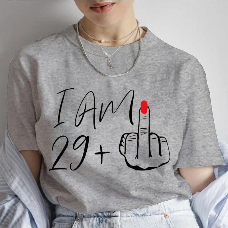 60th Birthday Shirt for Women Clothing I Am 29  39 49 59 Plus Middle Finger Fashion Y2k Graphic Tops Summer Short Sleeve Tees