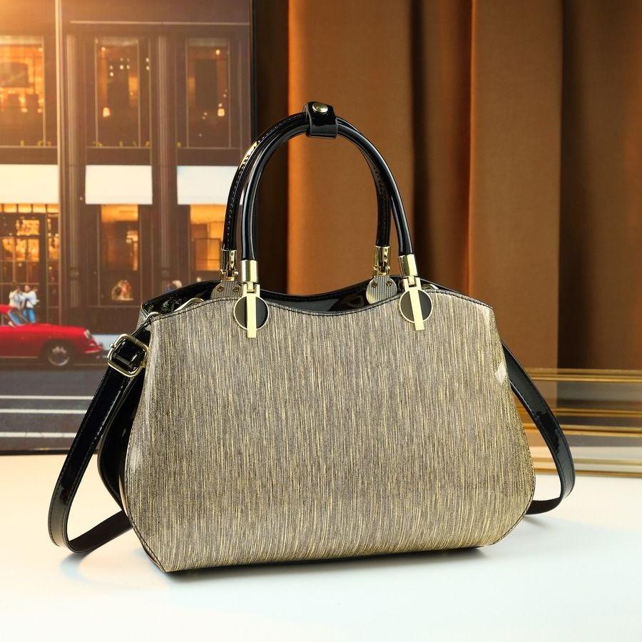 Vintage Large Capacity Versatile Women s Boston Bag золотой