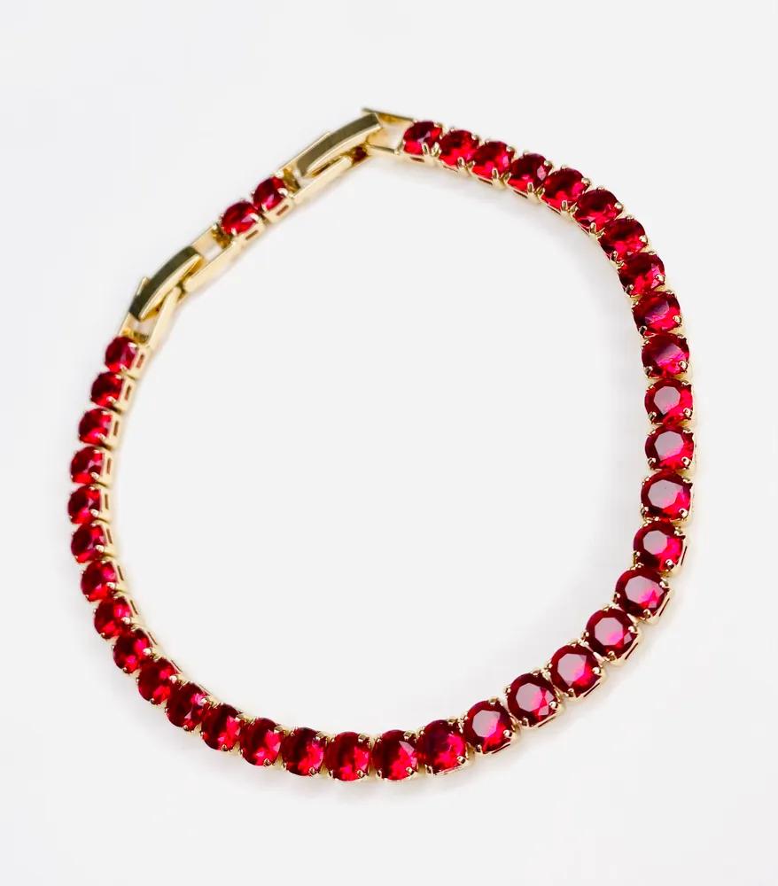 

Women s Red Zircon Bracelet, Fashionable Design, Light Luxury High-End Bracelet One Size