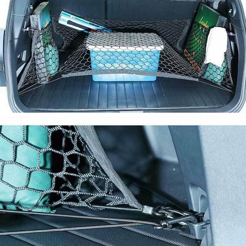 Elastic Trunk Cargo Net Organizer For Sedans & SUVs - Black Nylon Storage Net For Car Boot Luggage