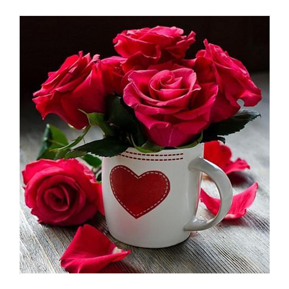 

DIY 3D Алмазная картина Кубок Цветочная вышивка Крест Стежок Главная Декор Full Round 20x20CM