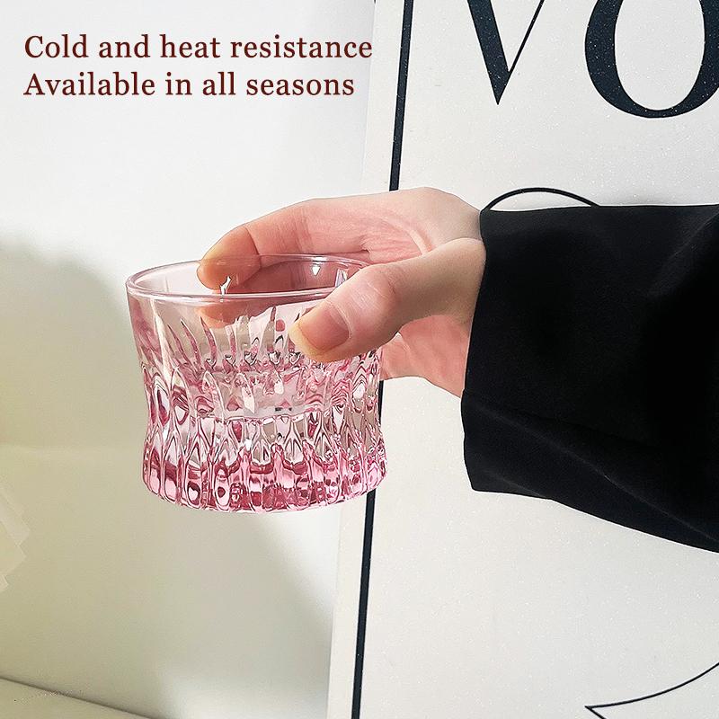 Pink Waist Coffee Glasses Handmade Vintage Drinking Cups for Tea Coffee Juice Drinking Cups for Restaurant Bar Home