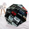 1PC Musical Mixtape Umbrella Portable Folding Umbrella Iron Frame Hole Bone Structure Outdoor Home Umbrella A9