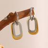 MamacitaSlay 316L Stainless Steel Two Tone Star Oval Round Hoop Earrings Party Waterproof Jewelry Women's Unique Cool Earrings