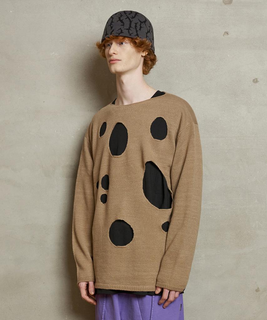 UNALLOYED Hole Round Knit / Beige
