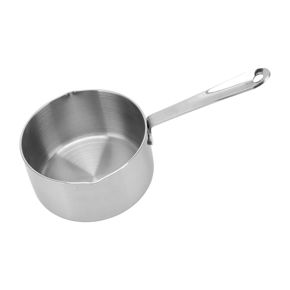 Stainless Steel Butter Warmer Silver Milk Pot Durable Stainless Steel Saucepan Heating Sauces