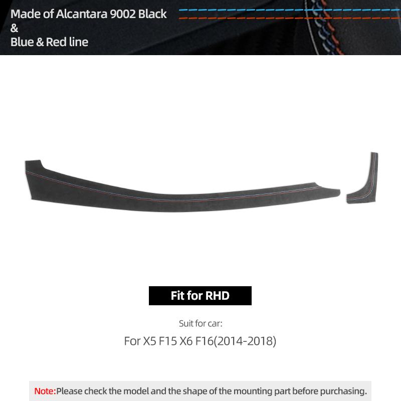 Made of Alcantara For BMW X5 F15 X6 F16 Car Interior Dashboard Panel Trim Strip Insturment Sticker Tuning Decor Accessories