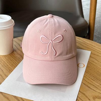 Baseballkappe Schleifenstickerei Langer Schirm Verstellbarer Kopfumfang Sonnenschutz Anti-UV Outdoor Sportkappe