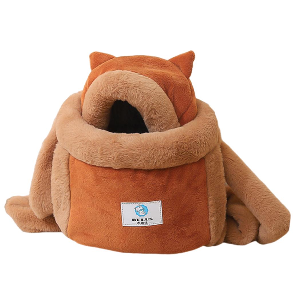 Cat Backpack Carrier Winter Warm Soft Plush Carry Pets Cage for Outdoor Travel Walking Cute Pets Backpack for Indoor Outdoor