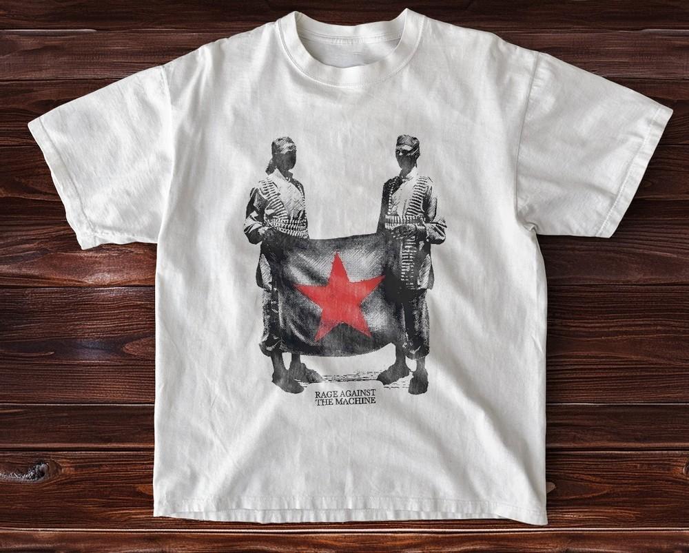 Rage Against The Machine Flagbearer Retro Unisex White TShirt Size S5XL Unisex T-Shirt XL