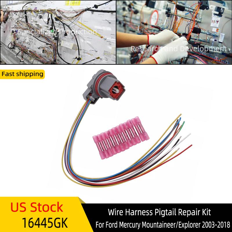 16445GK Wiring Harness Pigtail Repair Kit Fits For Ford Explorer Mercury Mountaineer 2003-2015 Replaces 350-0165 350-1065