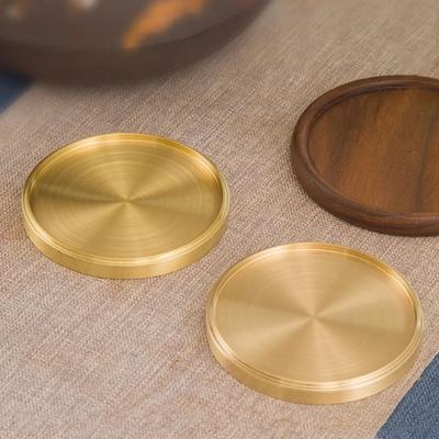 Heat Resistant Brass Coaster Round Cup Mats Tables Centerpieces Decorations Cup Tray  Dining Table