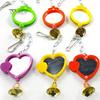 Parakeet Bird Mirror Heart Cage Hanging Climb Pet Playing Toy