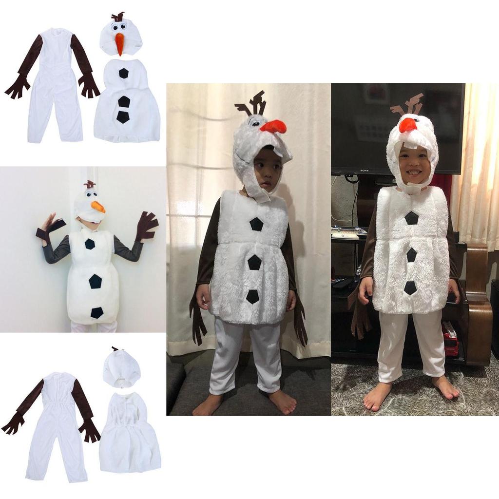 Adorable Kids Frozen Snowman Olaf Costume With Breathable Polyester Jumpsuit