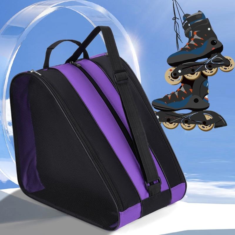Skate Shoes Storage Bag Adjustable Strap Ice Skating Shoulder Bag Kids Inline Skate Pouches Ice Skating Bag Enduring