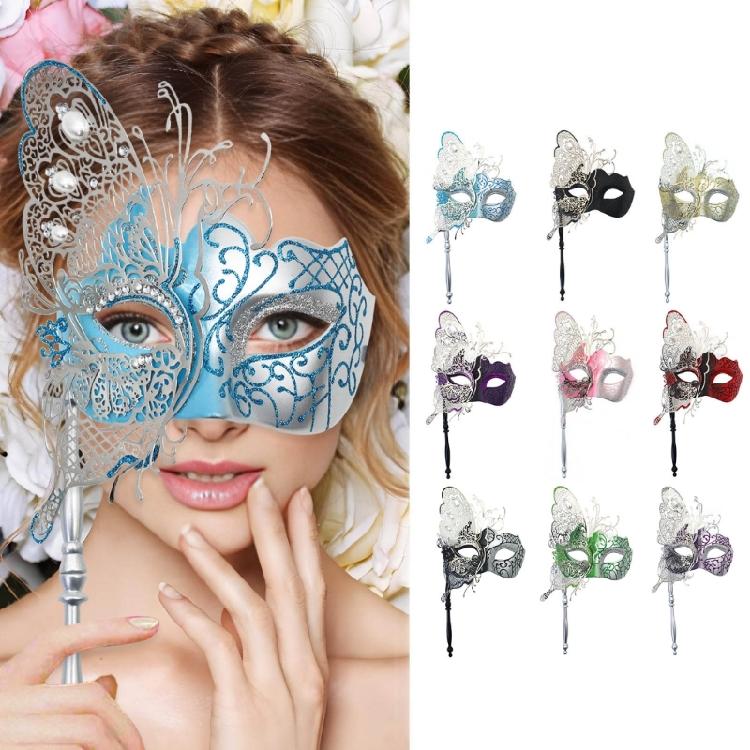 Lightweight Metal Butterfly Mask Handheld Cosplay Face Covering Roleplaying For Easy Costume Changes During Performances