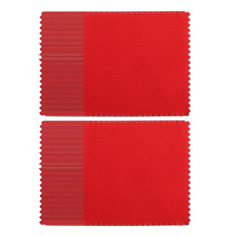 50PCS Practical Jewelry Cleaning Fabric Polishing Cloth 17 Color Option Jewelry Buffing Accessories for Various Bangles