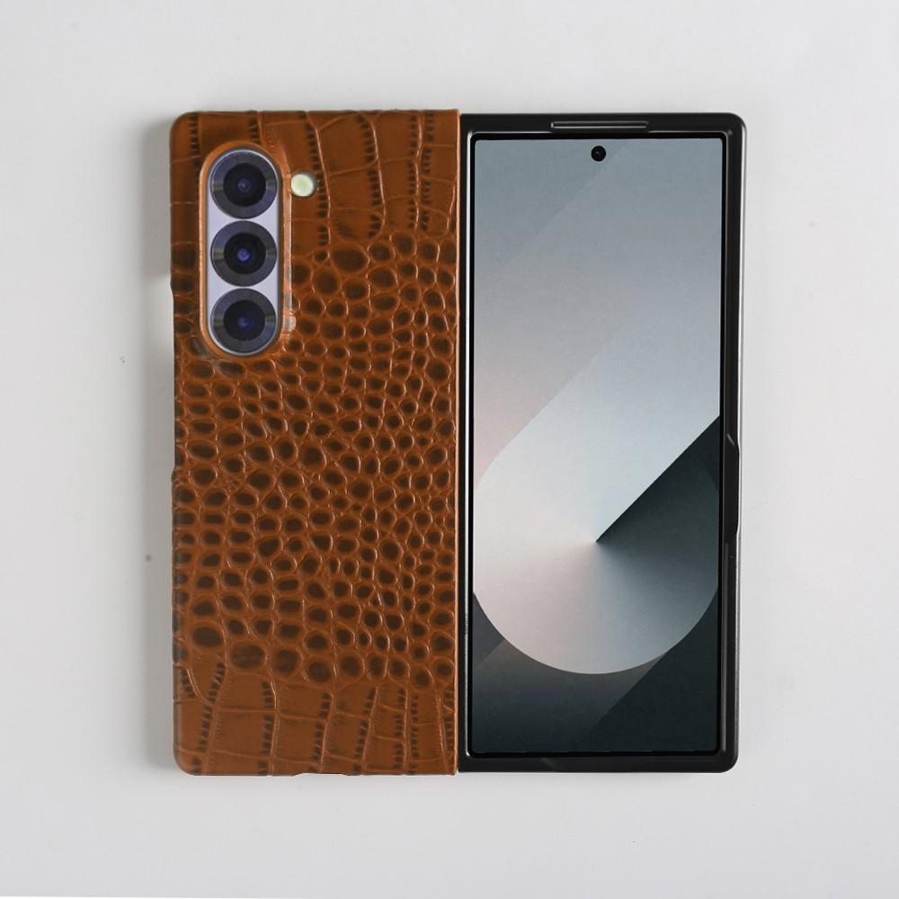 Hand Crafted Genuine Leather Case For Samsung Galaxy Fold 6 Fold 3 Mobile Phone Cover Galaxy Z Flip6 Back Shell Coque