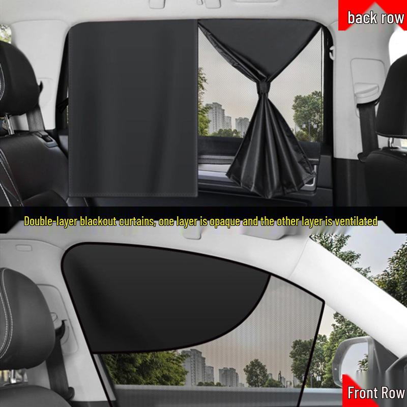 Universal Breathable Mesh Sun Shade for Car Side Windows - Privacy Curtain