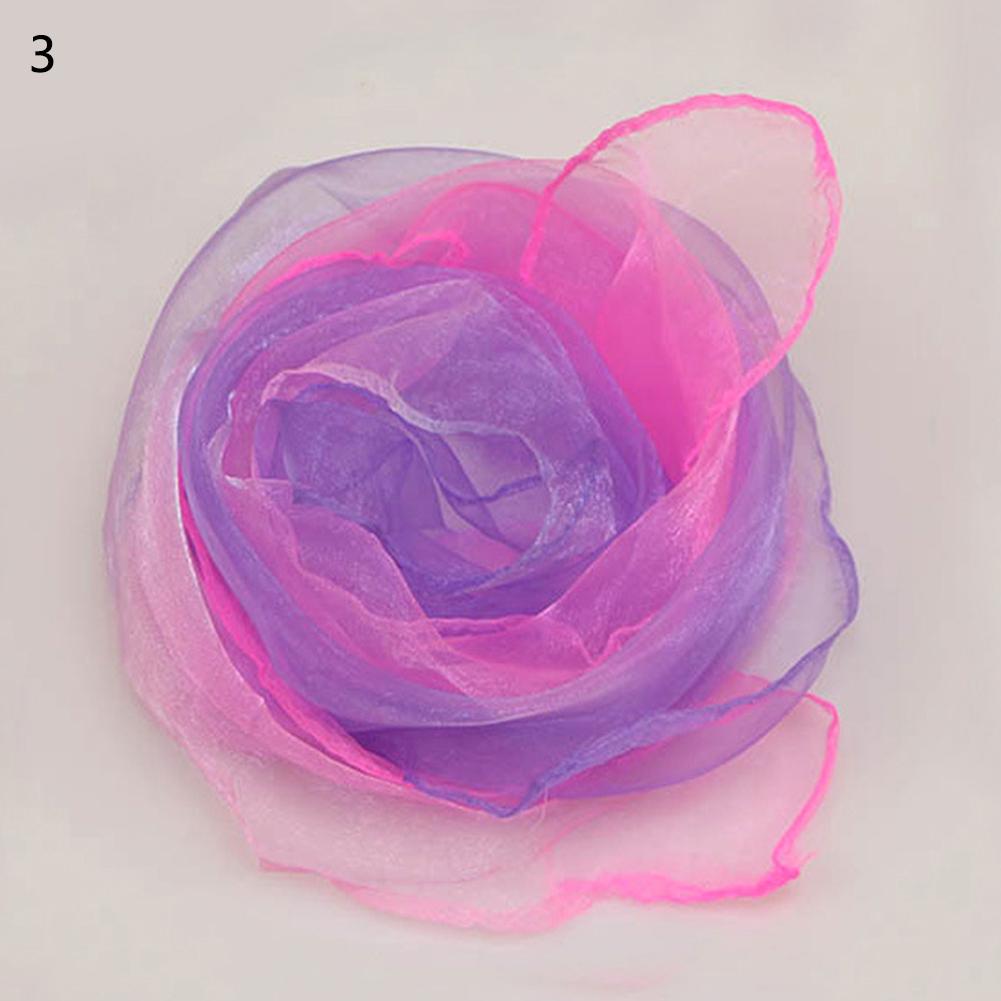 60x60CM Elegant Gradient Color Silk Scarf Women Luxury Small Square Scarf Summer Brand Performance Props Dancing Beach Scarves