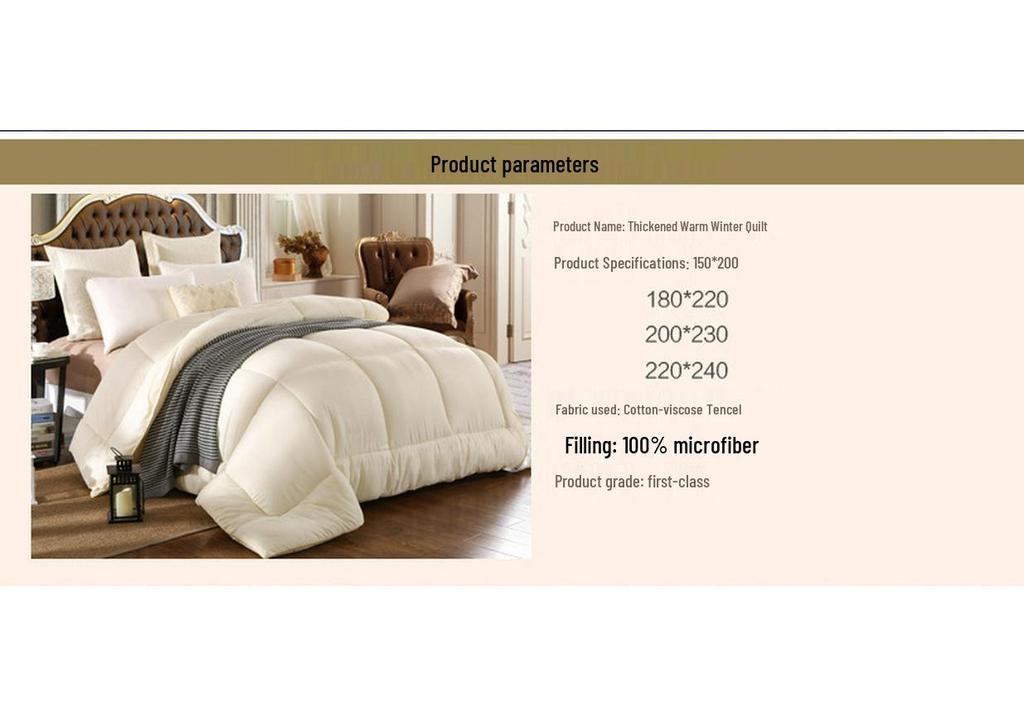White Cotton Thickened Duvet - Cozy Quilt for Dorms and Emergency Relief