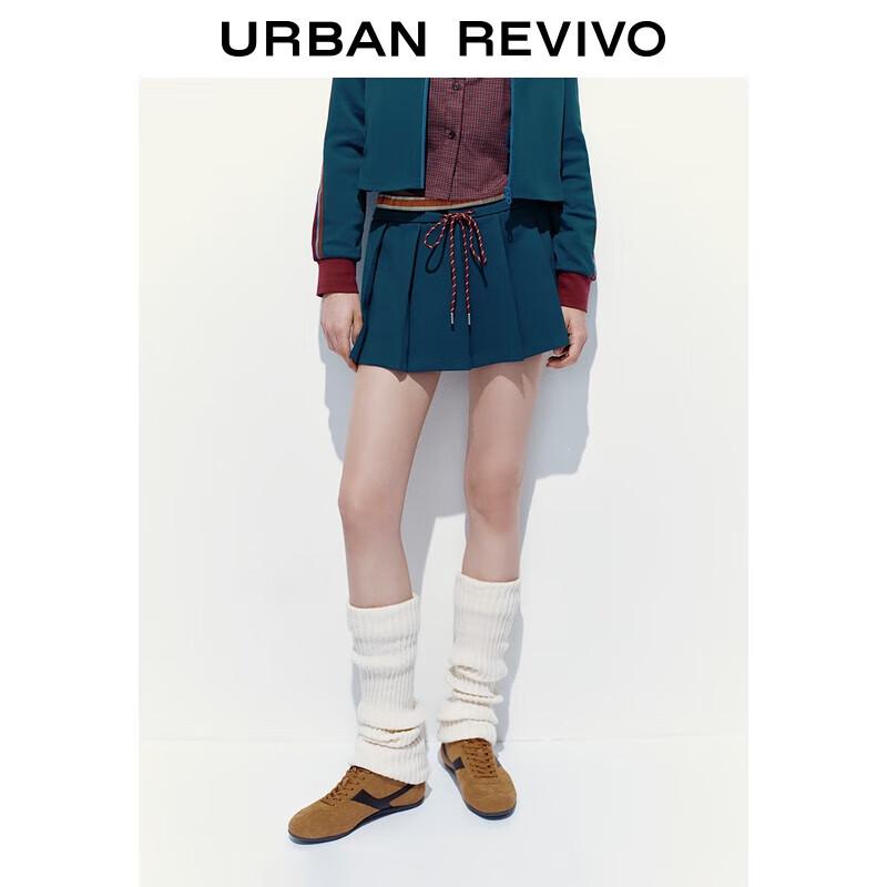 UR 2025 Осень Женские шорты-юбка из трикотажа с цветовыми блоками XS