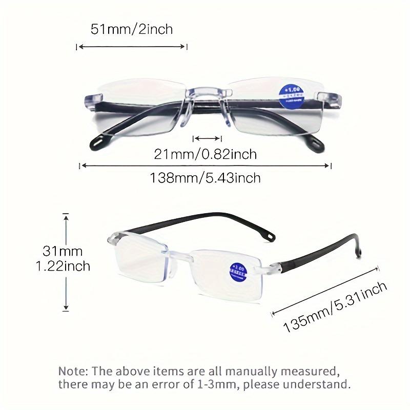 8pcs Simple and Fashionable Unframed Reading Glasses for Men and Women Ultra-lightweight and Anti-blue Light Combination Pack