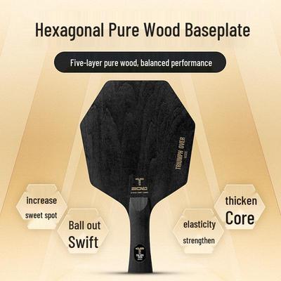 Special Shape Five-Layer Hexagonal Table Tennis Blade: Pure Wood with Solid Linden, Pine, and Paulownia Core