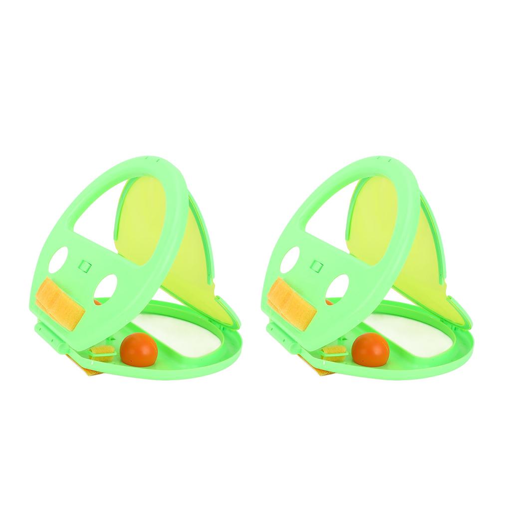 Hand Catching Racket Ball Toy Hand Exercise Ball Throwing Set for Interactive Game Fitness Green