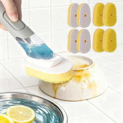 8Pcs Dish Wand Sponge Refills Non-Scratch Dual Texture Dish Washing Scrubbers Replacement Dishwasher Sponges